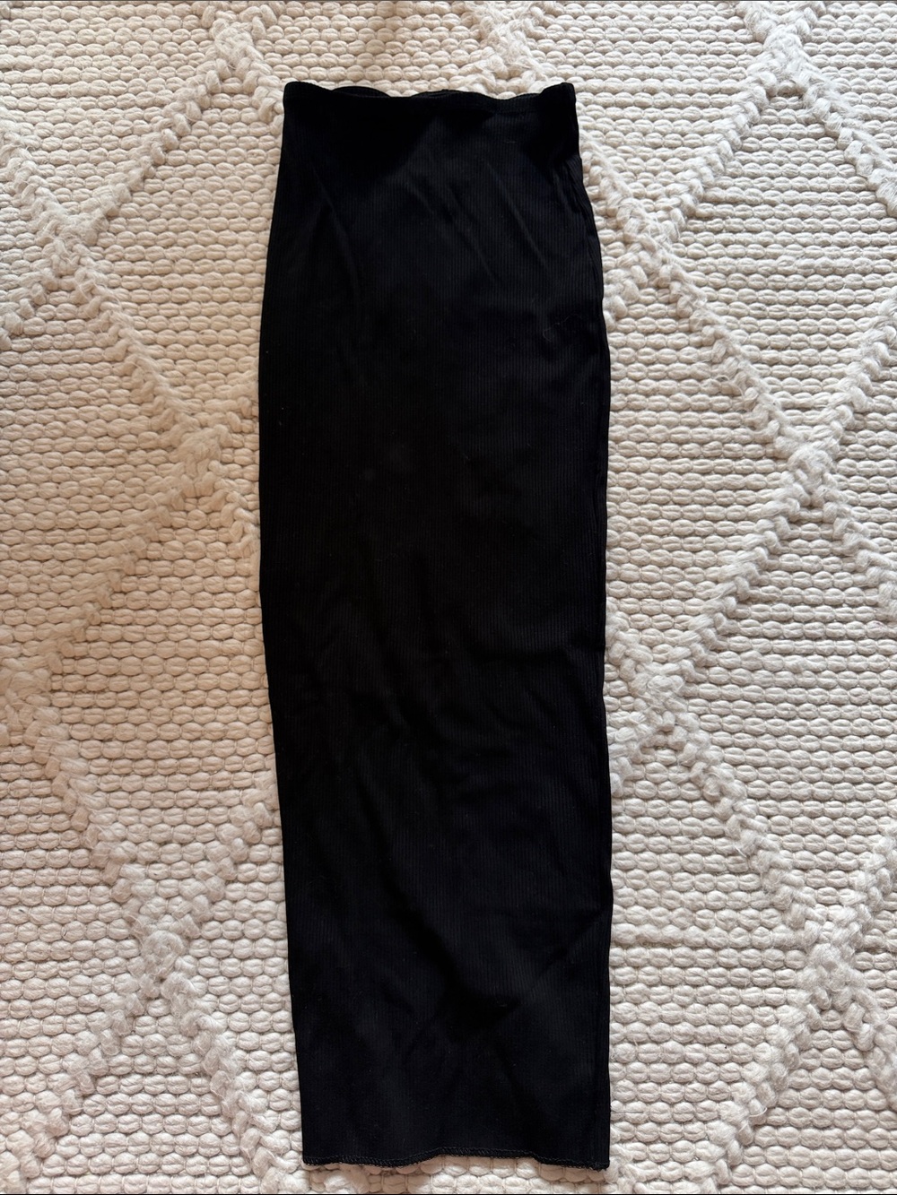 Naked Wardrobe Black Ribbed Maxi Skirt - Women's Sleek Pencil Style Small